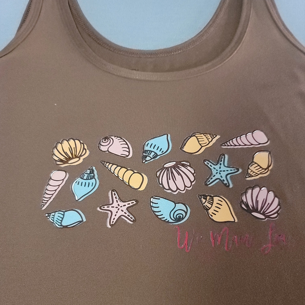 Women's Brown Seashell Tank Top